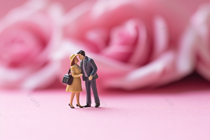 七夕情人节亲吻的情侣小人模型,高清,摄影图,摄影图片,图片大全,摄影图免费下载